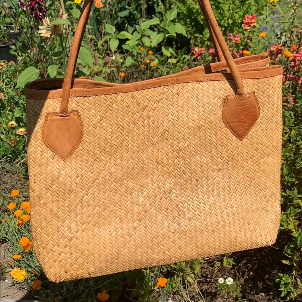 rattan tote bag by San Diego Hat Co.